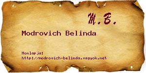 Modrovich Belinda névjegykártya